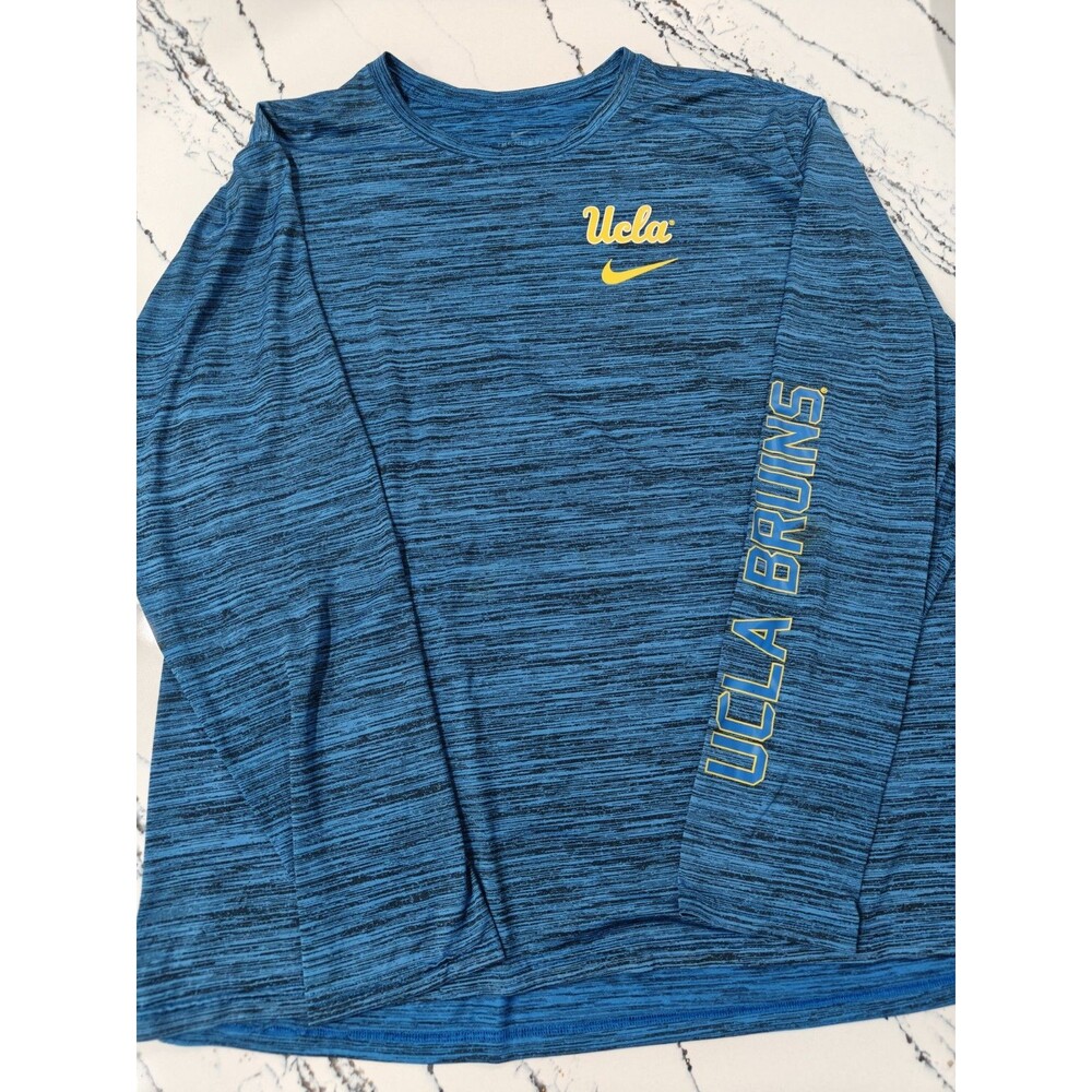 Nike Dri Fit UCLA Bruins T Shirt Men’s XXLarge Blue Polyester Long Sleeve